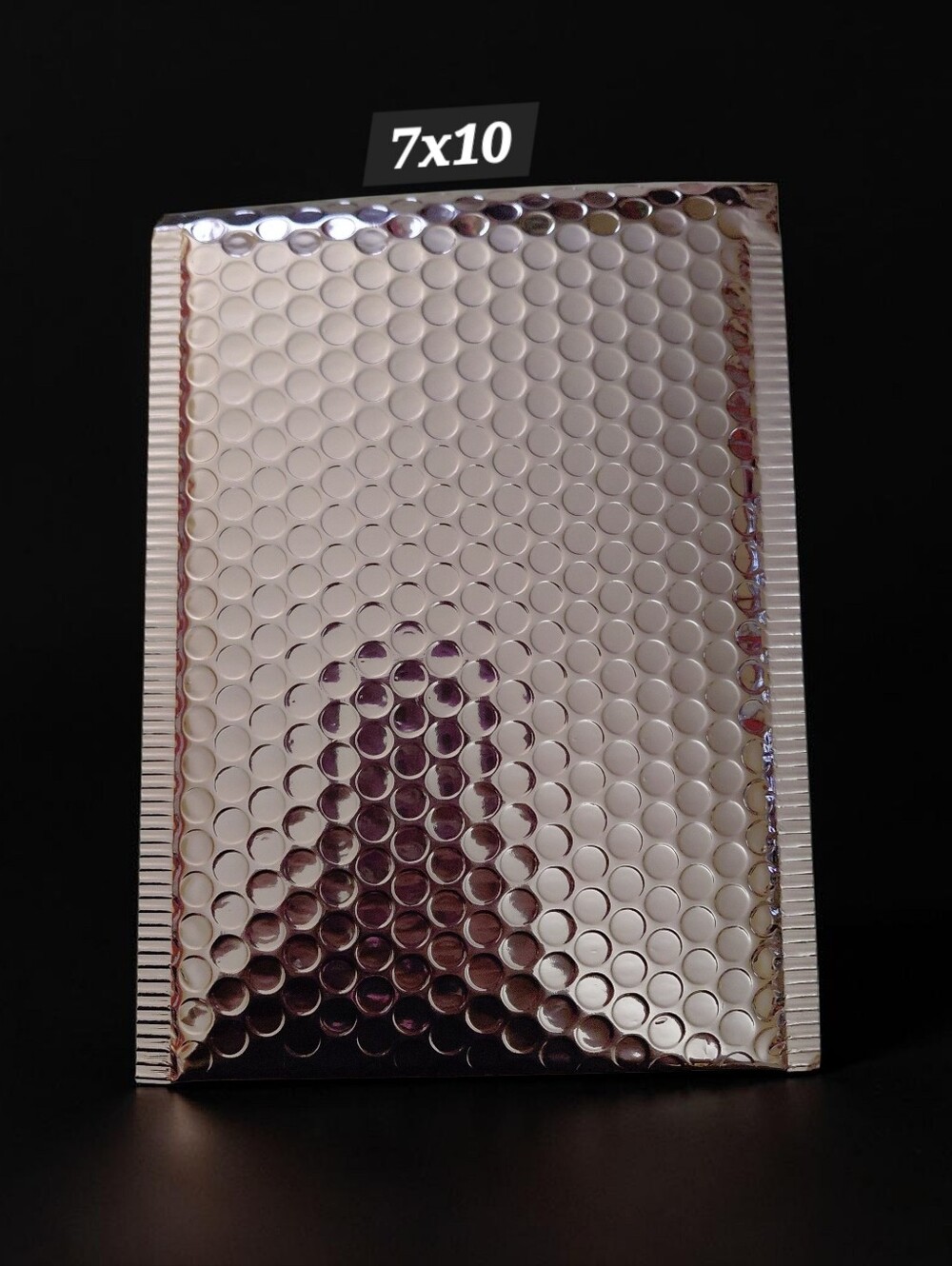 15ct. 7x10/4x6 Holographic Metallic Bubble Mailer Set 10ct.Silver/5ct. Rose Gold - Picture 4 of 6